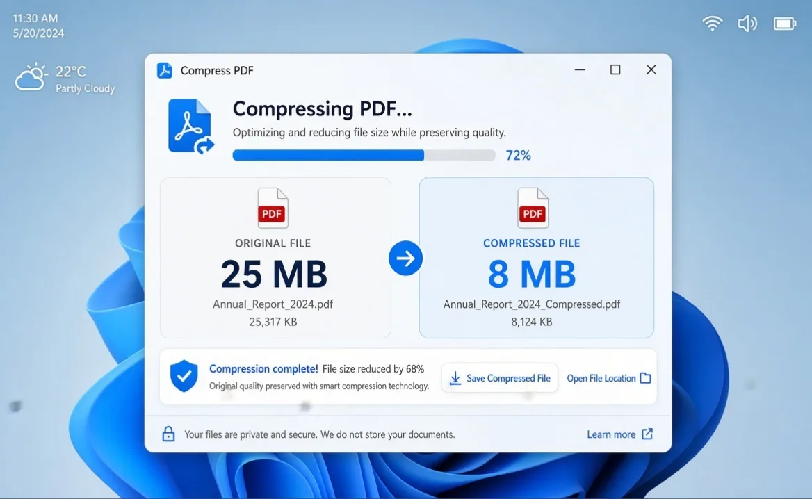 how to compress a PDF on Windows